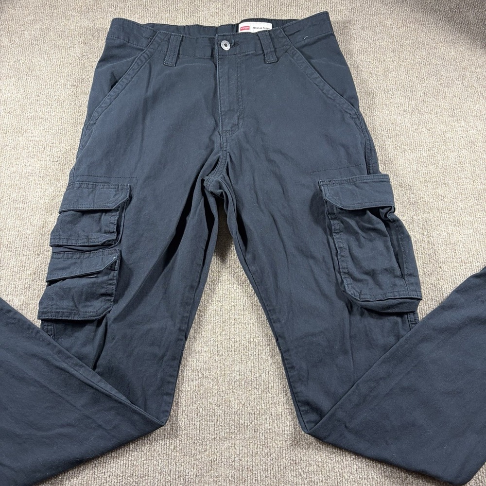 Wrangler Cargo Pants Mens Size 30x32 Black Regular Taper Stretch Utility Outdoor